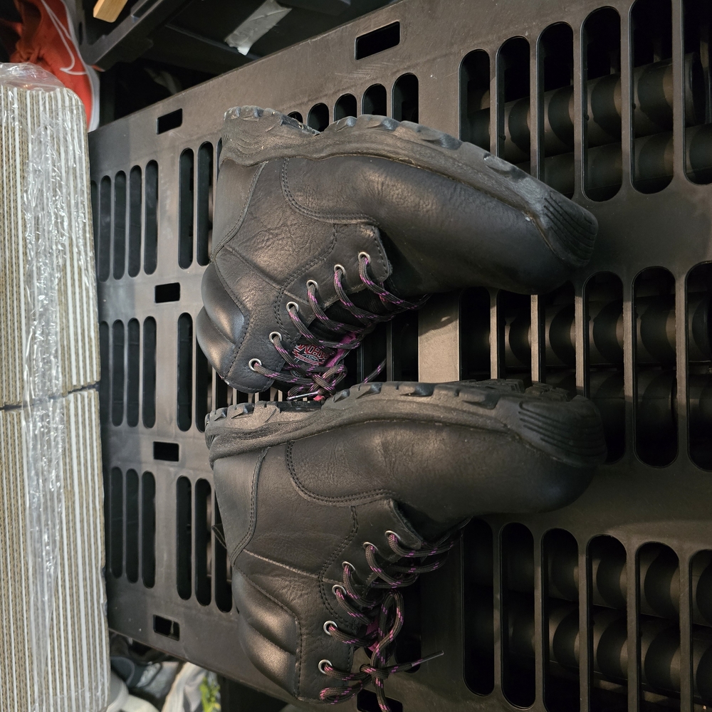 Brahma Black and Pink Combat Moto Boots with Durable Design - Picture 3 of 8